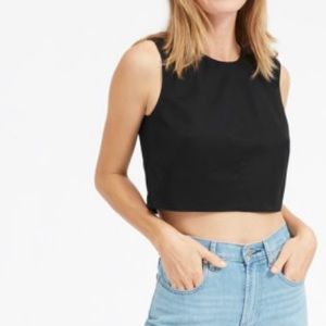 Everlane crop top split back with buttons